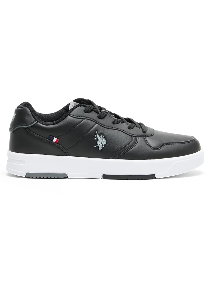 U.S. Polo Assn. Men's Black Low-Top Sneakers - Lightweight With White Sole , Comfortable Casual Shoes