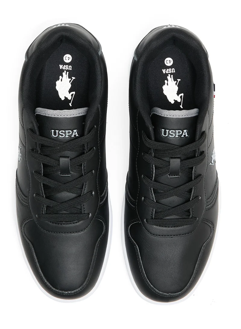 U.S. Polo Assn. Men's Black Low-Top Sneakers - Lightweight With White Sole , Comfortable Casual Shoes