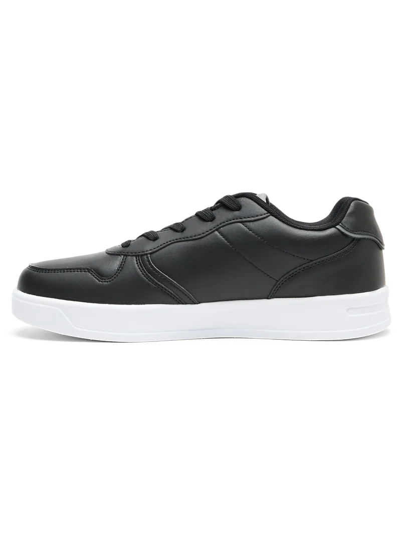 يو اس بولو اسن Men's Black Low-Top Sneakers - Lightweight With White Sole , Comfortable Casual Shoes