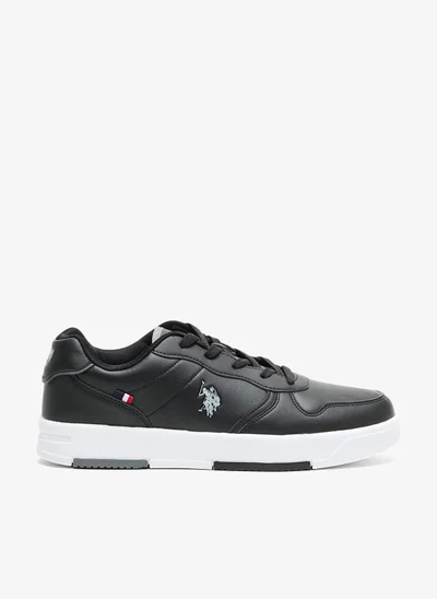U.S. Polo Assn. Men's Black Low-Top Sneakers - Lightweight Shoes With White Sole , Comfortable Casual Shoes