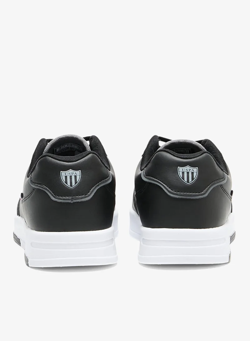 U.S. Polo Assn. Black Men's Black Low-Top Sneakers - Lightweight Shoes With White Sole , Comfortable Casual Shoes for Men | Best Price UAE