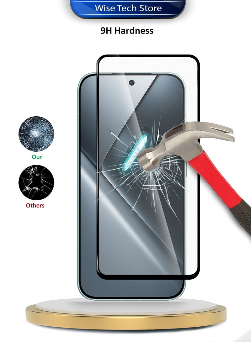 دبليو تيك [عبوة 2] واقي شاشة زجاج مقوى كامل الغراء والتغطية لهاتف Xiaomi Poco X8 Pro Max 5G 2026 سلسلة E2E الممتازة (MSGECN) - شفاف/أسود - Image 4