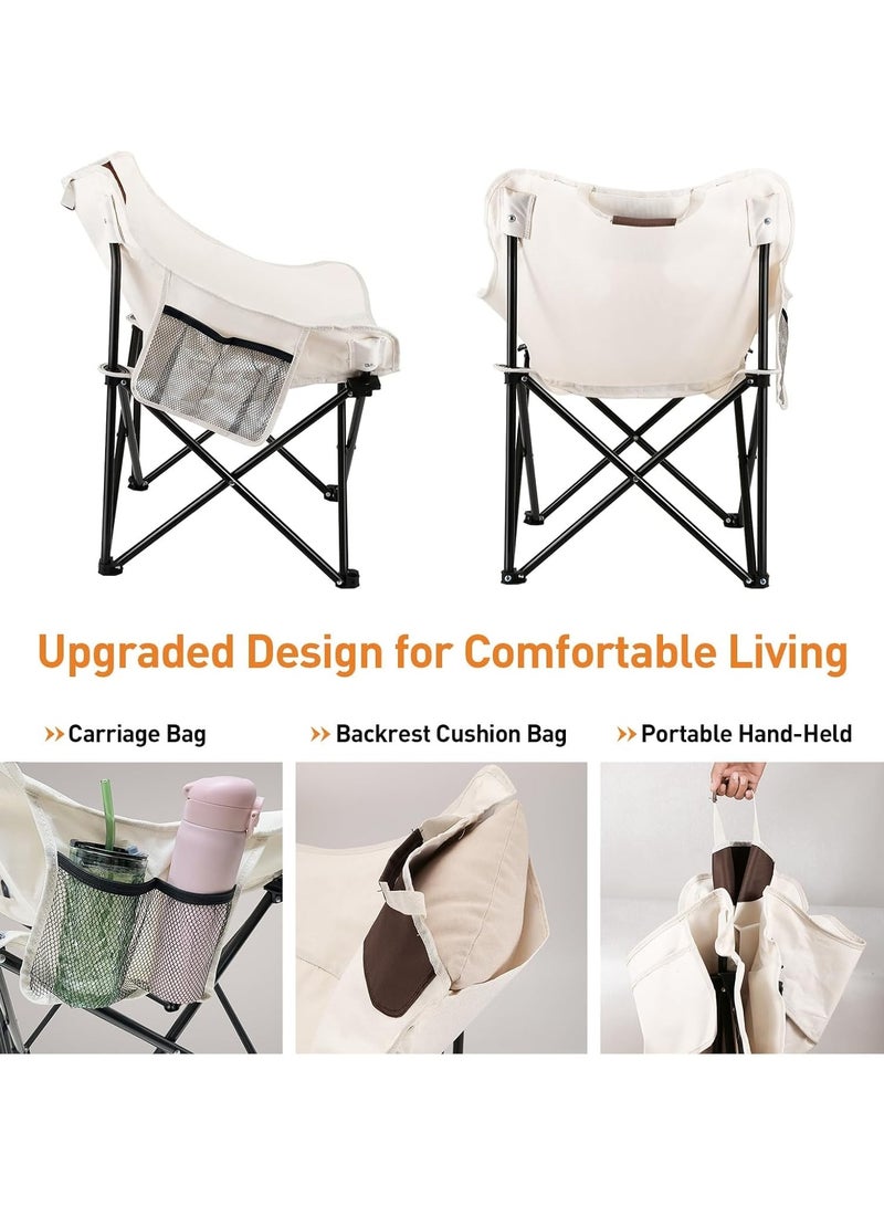 Generic Camping Chairs Folding Moon Chair Portable Lightweight Camping Chair With Side Pocket Foldable Backpacking Chair Ultra Durable For Outdoor Hiking Beach Travel With Carrying Bag - Image 4
