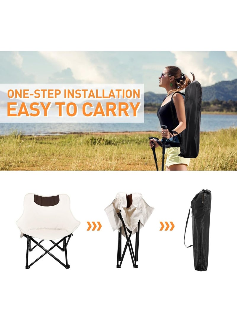 Generic Camping Chairs Folding Moon Chair Portable Lightweight Camping Chair With Side Pocket Foldable Backpacking Chair Ultra Durable For Outdoor Hiking Beach Travel With Carrying Bag - Image 5