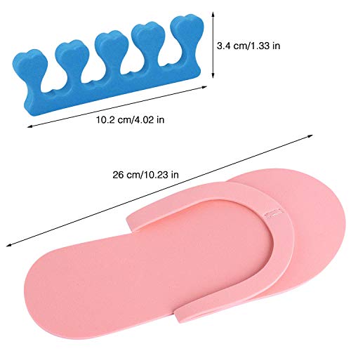 Tbestmax 24 Pair Disposable Flip Flops, Random Color Foam Slippers for Foot Spa Pedicures in Kid Party with 24 Pair Toe Separators Bulk - Image 3