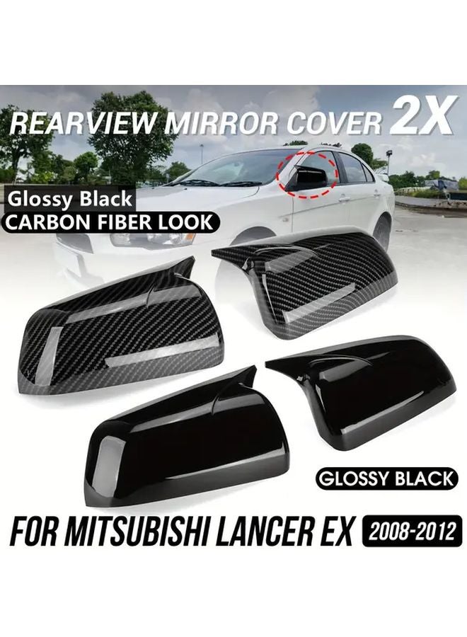 Mitsubishi Lancer EX 2008 2012 Rearview Mirror Cover Glossy Black - Image 1