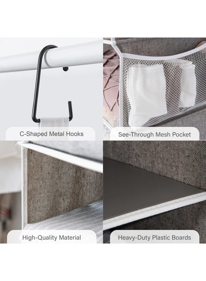 StorageWorks 5-Shelf Hanging Shelves for Closet, Clothes Organizers and Storage, 13" D x 15" W x 47 ¾" H, Gray - Image 3