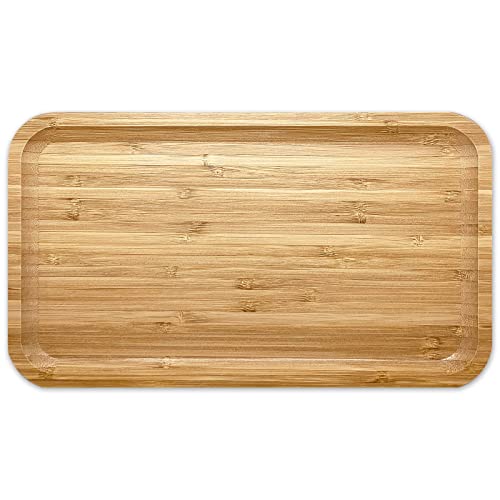 Bamboo Bam&Boo Bamboo Serving Tray Natural Minimalist Rectangular (13.6” x 7.8" x 0.8") Coffee, Tea, Food, Drinks, Storage, Decor for Home, Kitchen, Bathroom - Image 2