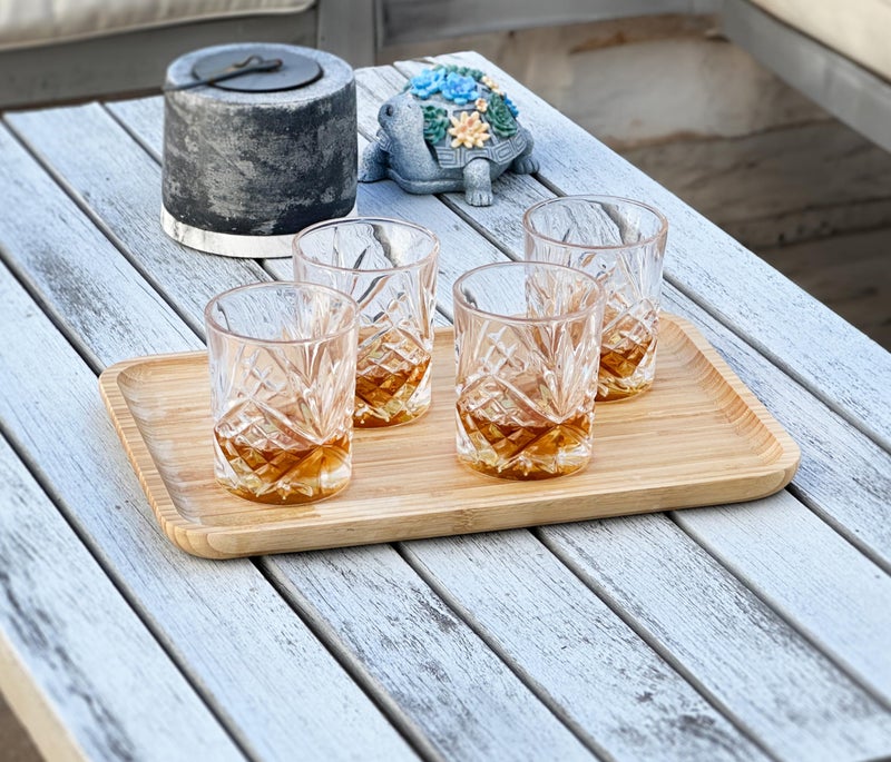 Bamboo Bam&Boo Bamboo Serving Tray Natural Minimalist Rectangular (13.6” x 7.8" x 0.8") Coffee, Tea, Food, Drinks, Storage, Decor for Home, Kitchen, Bathroom - Image 4
