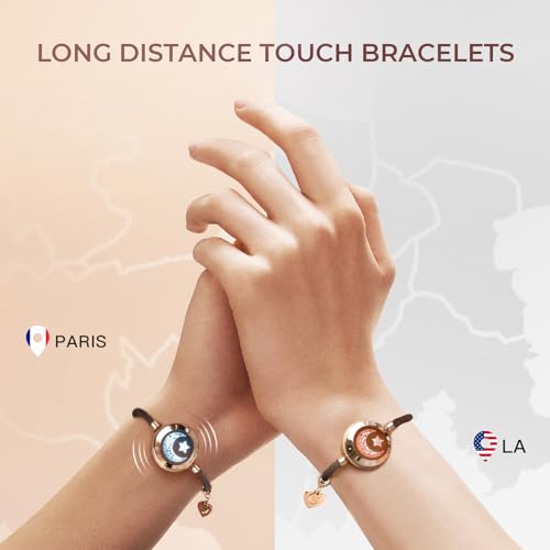 TOTWOO Long Distance Touch Bracelets for Couples Vibration Light up for Love Couples Bracelets Long Distance Relationship Gifts for Girlfriend Bluetooth Pairing Jewelry - Image 3