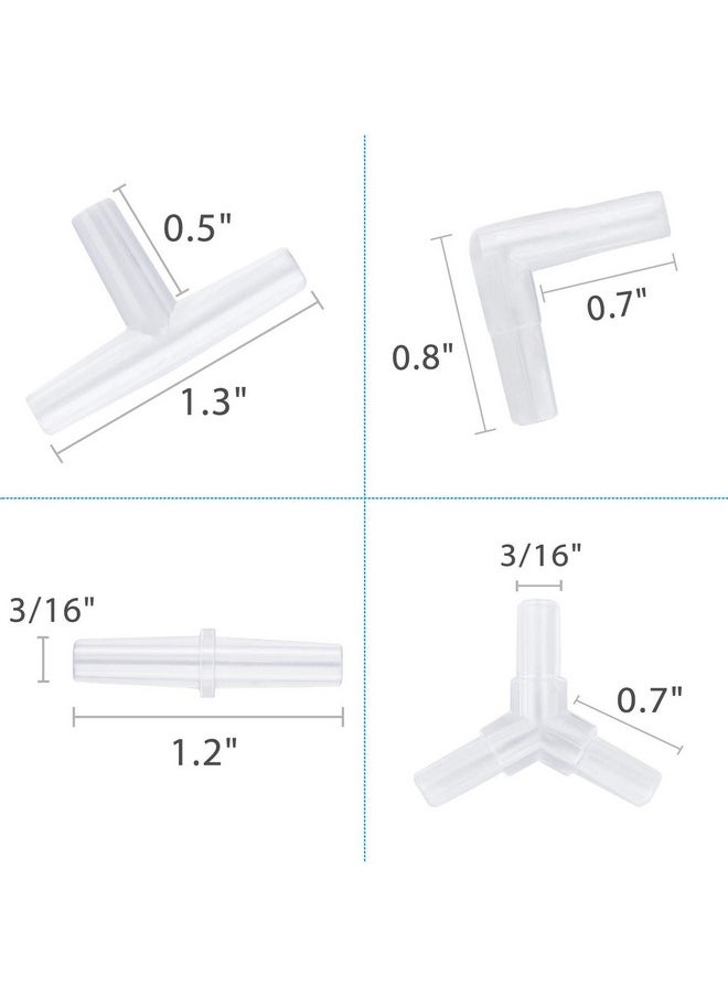 Pawfly Pawfly Aquarium Airline Tubing Connectors Plastic Inline Valve, Fish Tank Air Pump Connector, 40-Piece  - Image 5