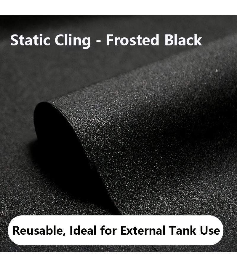 Black Fish Tank Stickers 55x120cm Static Cling Aquarium Background Film - Image 5