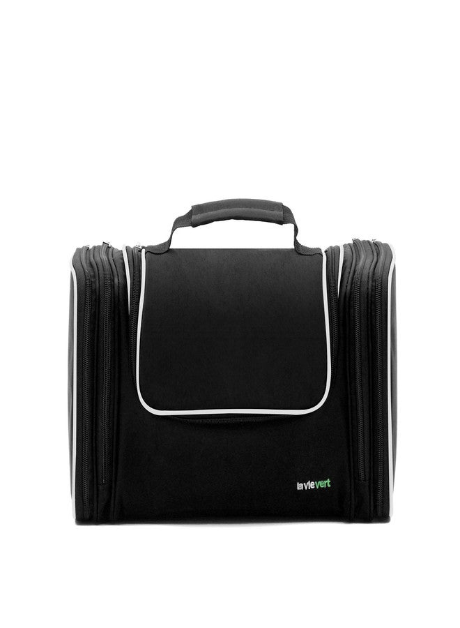 LAVIEVERT Toiletry Bag/Makeup Organizer/Cosmetic Bag/Portable Travel Kit Organizer/Household Storage Pack/Bathroom Storage with Hanging for Business, Vacation, Household - Black - Image 1