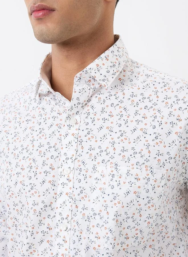 Raymond White Men White All-Over Print Slim Fit Shirt for Men | Best Price UAE