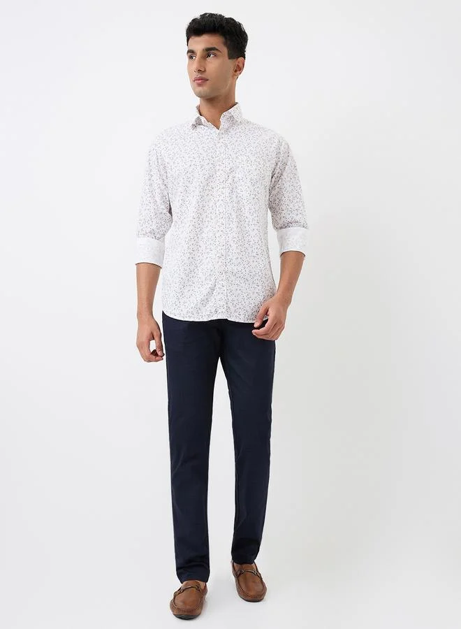 Raymond Men White All-Over Print Slim Fit Shirt