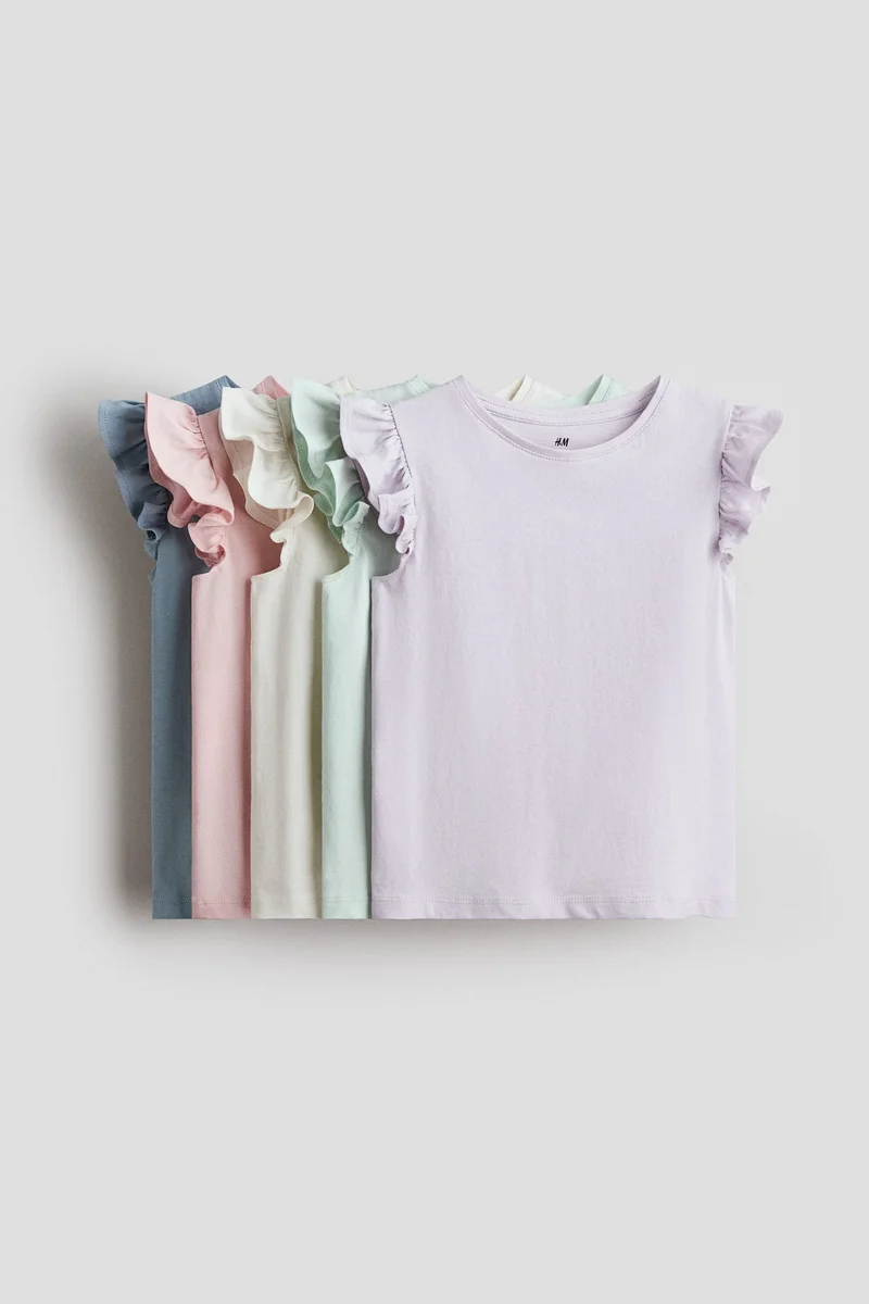 H&M 5-pack flutter-sleeved tops