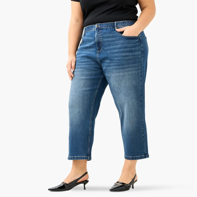 Ulla Popken Plus Size Ulla Popken Cropped Jeans