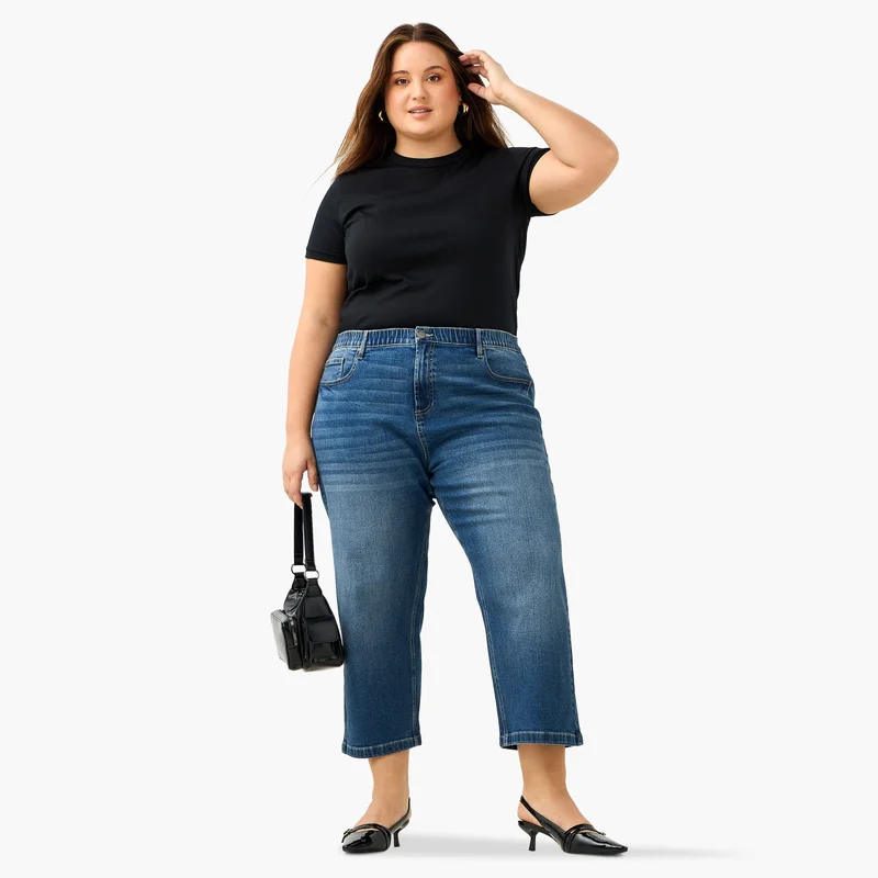 Ulla Popken Plus Size Ulla Popken Cropped Jeans