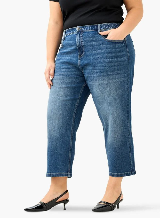 Ulla Popken Plus Size Ulla Popken Cropped Jeans