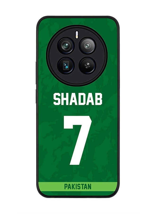 Stylizedd Rugged Black edge case for Realme 12 Pro / Realme 12 Pro Plus 5G, Slim fit Flexible Cover -  Team Pakistan Shadab Khan, Jersey No 7  - Image 1