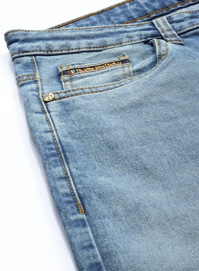 The Indian Garage Co  The Indian Garage Co Men Mid Rise Light Distress Jeans for Men | Best Price UAE