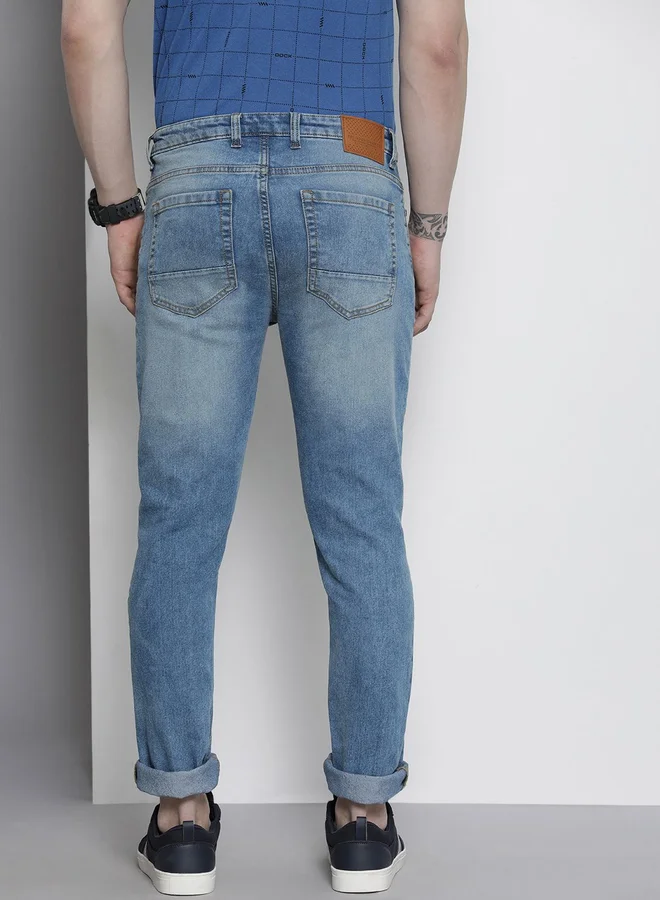 The Indian Garage Co  The Indian Garage Co Men Mid Rise Light Distress Jeans for Men | Best Price UAE