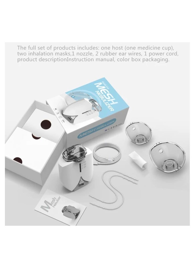 Generic Ultrasonic Portable Mesh Nebulizer Relief from Breathing Problems for Children & Adults 2 Masks and 1 Mouth piece  - Image 3