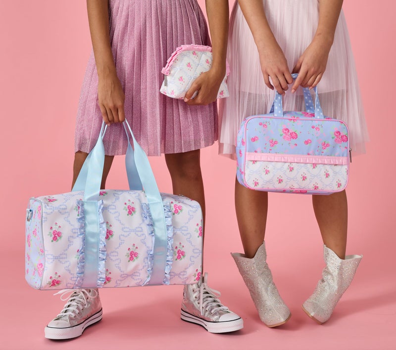 iscream 17" x 10" Duffle Bag with Double Handles, Removable, Adjustable Should Strap and Ruffle Accents - Vintage Vibes - Image 4
