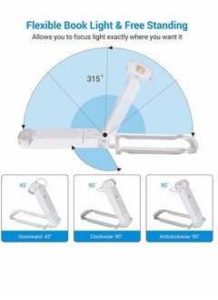 KASTWAVE Amber Book Reading Light, USB Rechargeable Book Light for Reading in Bed, Blue Light Blocking, 3 Brightness Levels, LED Clip On Book Lights for Kids for Eye Protection - White…  - Image 5