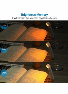 KASTWAVE Amber Book Reading Light, USB Rechargeable Book Light for Reading in Bed, Blue Light Blocking, 3 Brightness Levels, LED Clip On Book Lights for Kids for Eye Protection - White…  - Image 4