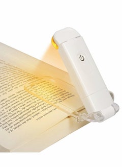KASTWAVE Amber Book Reading Light, USB Rechargeable Book Light for Reading in Bed, Blue Light Blocking, 3 Brightness Levels, LED Clip On Book Lights for Kids for Eye Protection - White…  - Image 1