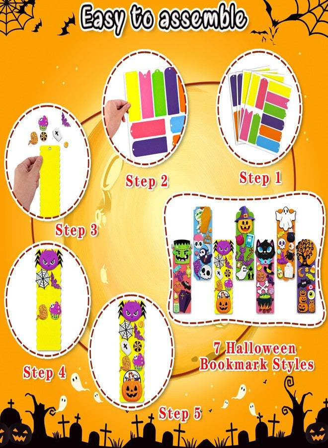 80UncleKimby 40 Sets Halloween Bookmark DIY Craft Kit with Stickers Accessories for Party Activities Craft Projects Gifts - Image 5