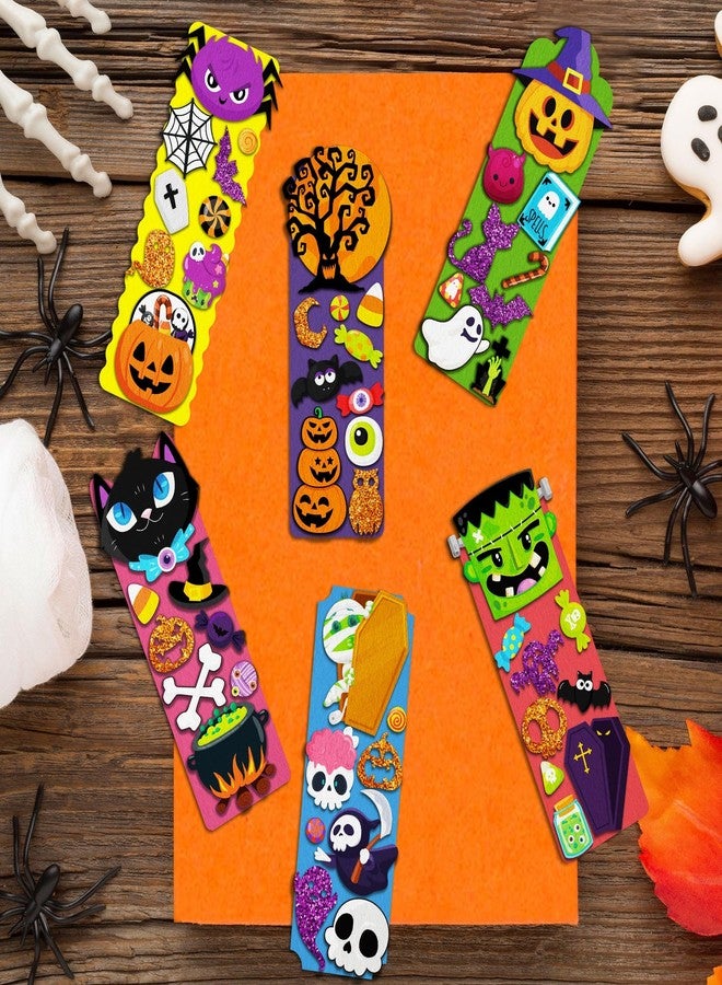 80UncleKimby 40 Sets Halloween Bookmark DIY Craft Kit with Stickers Accessories for Party Activities Craft Projects Gifts - Image 4