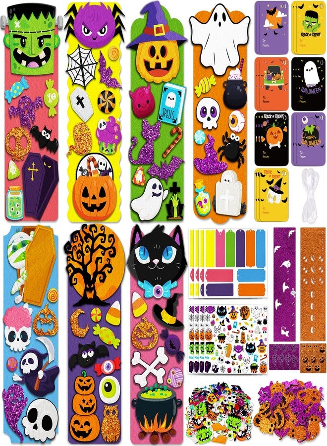 80UncleKimby 40 Sets Halloween Bookmark DIY Craft Kit with Stickers Accessories for Party Activities Craft Projects Gifts - Image 1