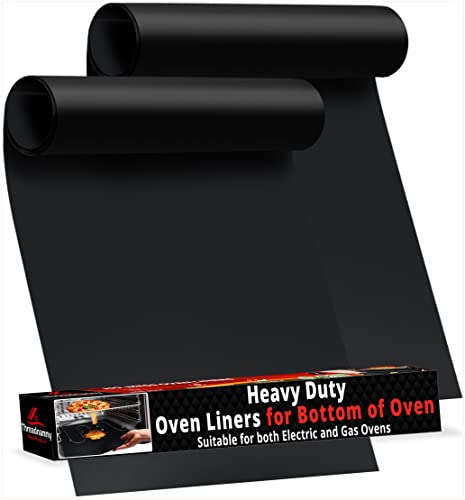 2 Pack Large Thick Heavy Duty Non Stick Teflon Oven Liners Mat 17x 25 BPA and PFOA Free for Bottom of Electric Oven Gas Stove and Microwave Charcoal or Gas Grills
