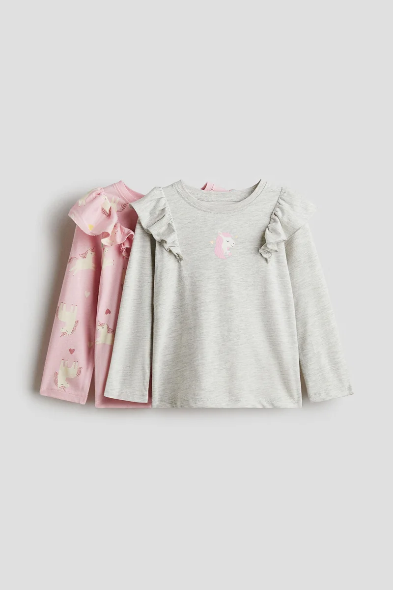 H&M 2-pack printed jersey tops