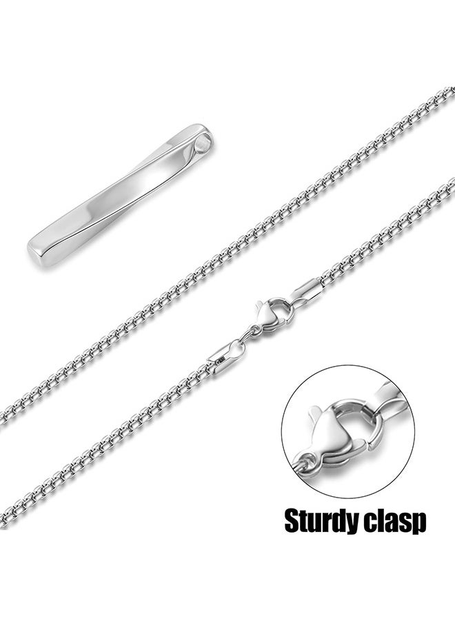 HS Spiral Long Pendant Pendant, Simple And Personalized 60CM Titanium Steel Necklace (Silver)  - Image 3