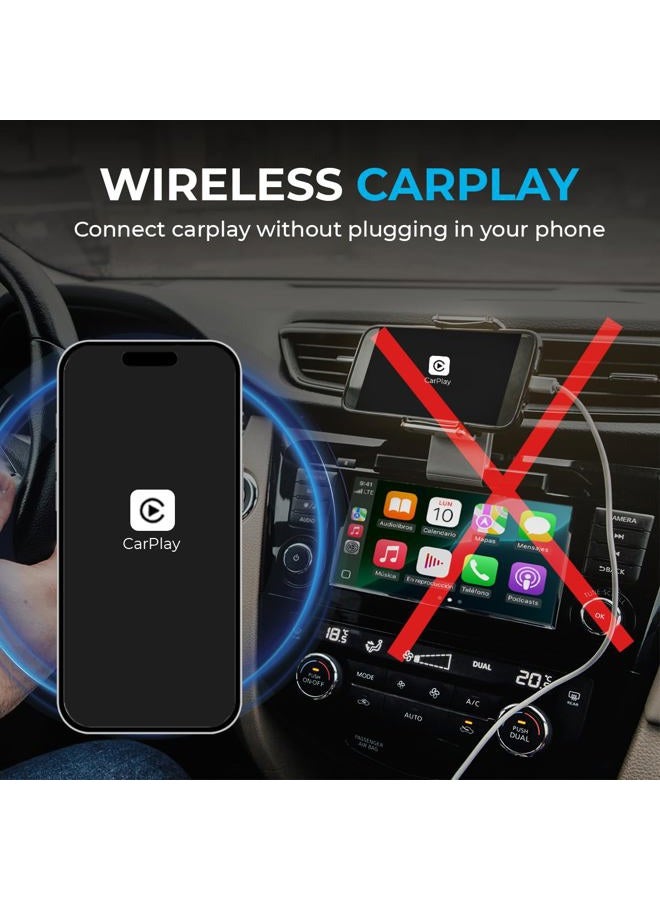 AutoSky Mirror Sync AMS-1 | Wireless CarPlay Adapter & Smartphone Screen Mirroring Device | USB-A & USB-C | Converts Wired CarPlay to Wireless | Plug & Play Connection - Image 2