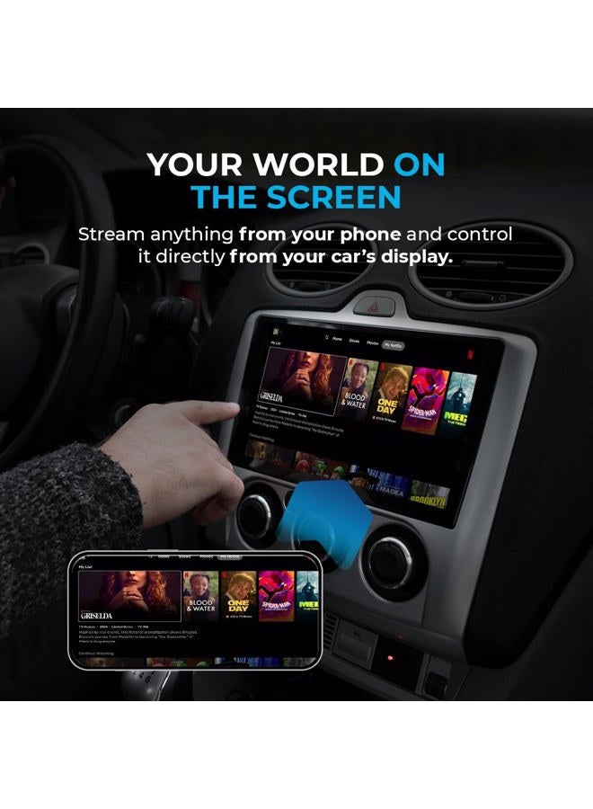 AutoSky Mirror Sync AMS-1 | Wireless CarPlay Adapter & Smartphone Screen Mirroring Device | USB-A & USB-C | Converts Wired CarPlay to Wireless | Plug & Play Connection - Image 5