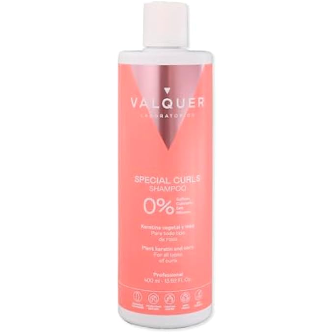 Valquer Laboratorios VALQUER PROFESIONAL SPECIAL CURL SHAMPOO FOR CURLY HAIR. SULFATE FREE, SALT FREE, VEGAN - UP TO 96% NATURAL ORIGIN (400ML) - Image 1