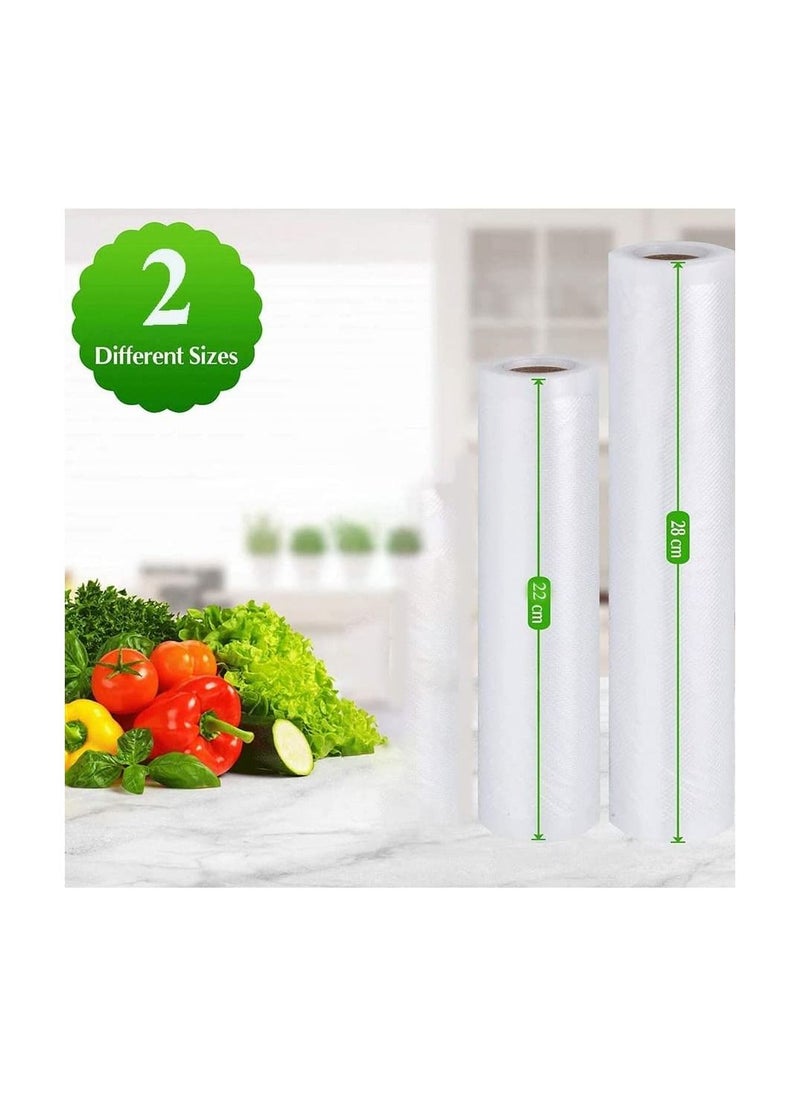 Coralblue - Coralblue Vacuum Sealer Rolls - Pack of 2 Food Sealer Rolls - BPA Free Food Saver Rolls Have Multiple Sizes Great for Sous Vide - Meal Prep and Food Storage - Image 1