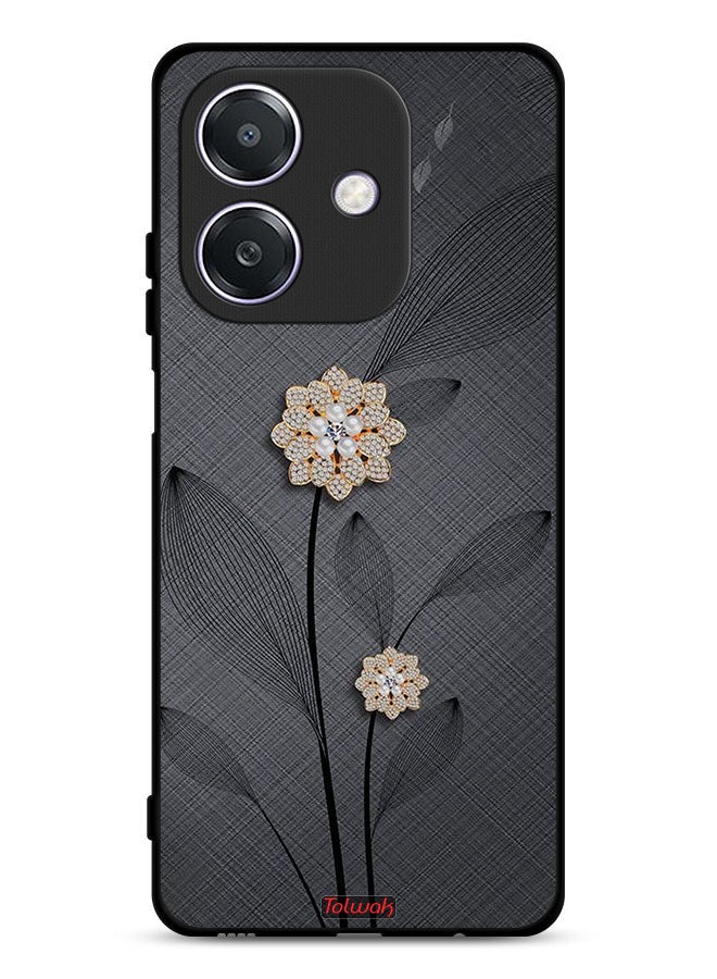 Tolwak Oppo A3 5G Protective Case Cover Diamond Flowers Art - Image 1