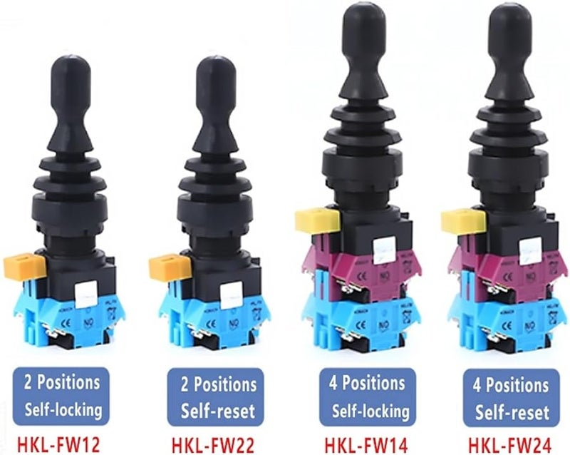 مفتاح عصا التحكم ذاتي القفل رباعي الاتجاه لحظي 2 موضع أحادي 4 وضع مقبض هزاز 22 مم - Image 4