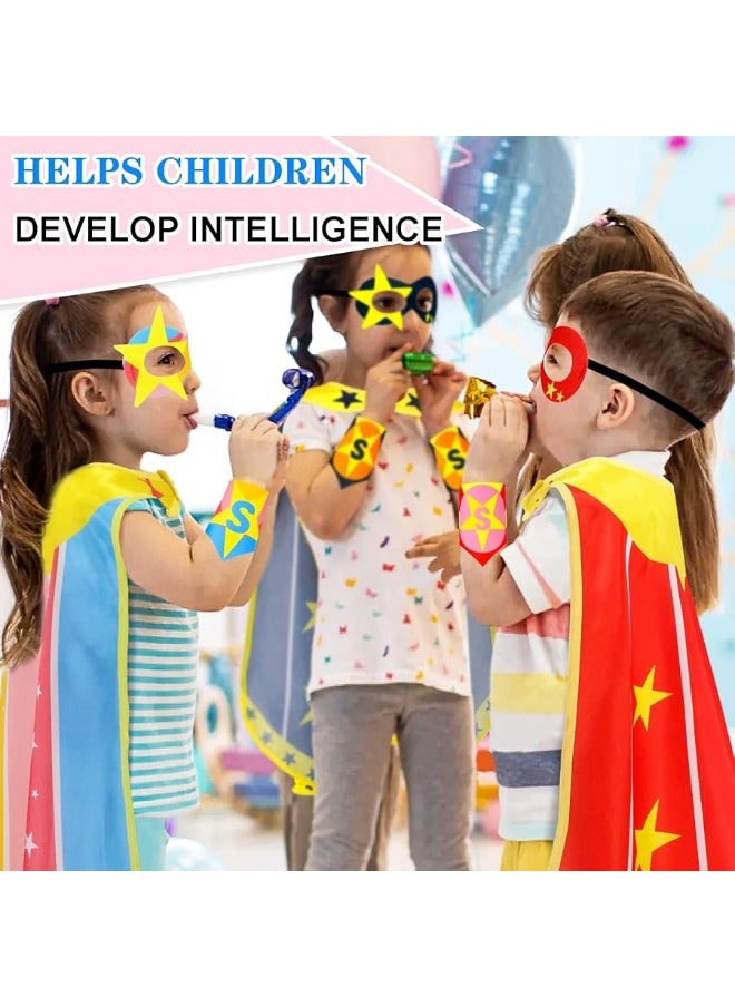 iROLEWIN iROLEWIN Superhero-Capes and Masks for Kids Bracelets Girls-Boys Super Hero Dress Up Costumes as Party-Toys Gifts  - Image 2