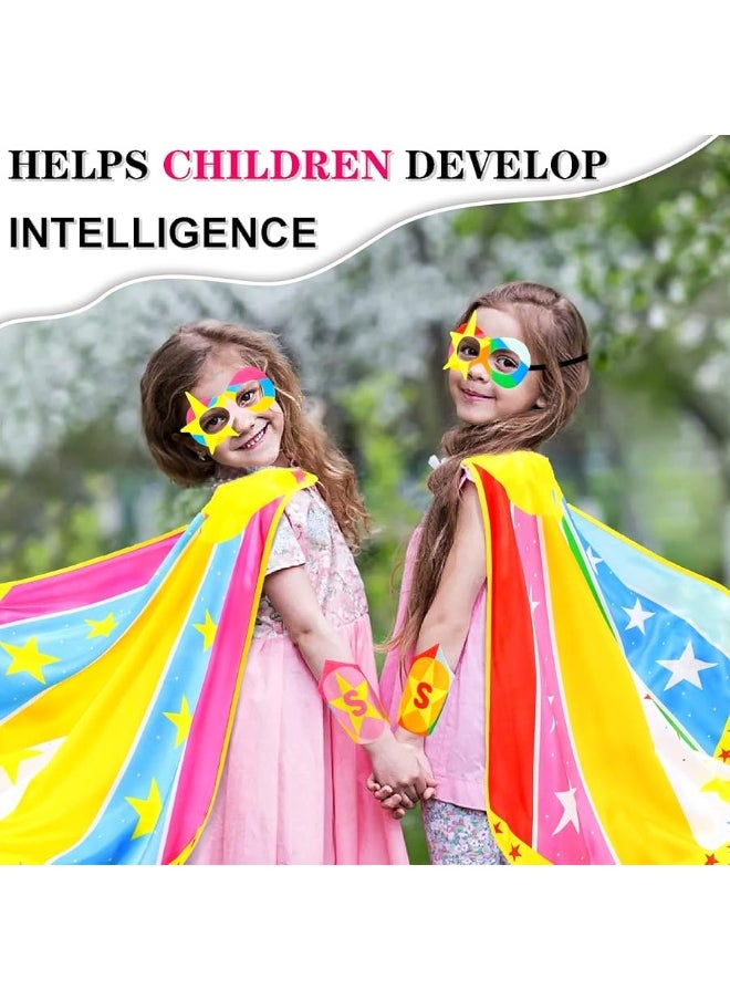 iROLEWIN iROLEWIN Superhero-Capes and Masks for Kids Bracelets Girls-Boys Super Hero Dress Up Costumes as Party-Toys Gifts  - Image 4