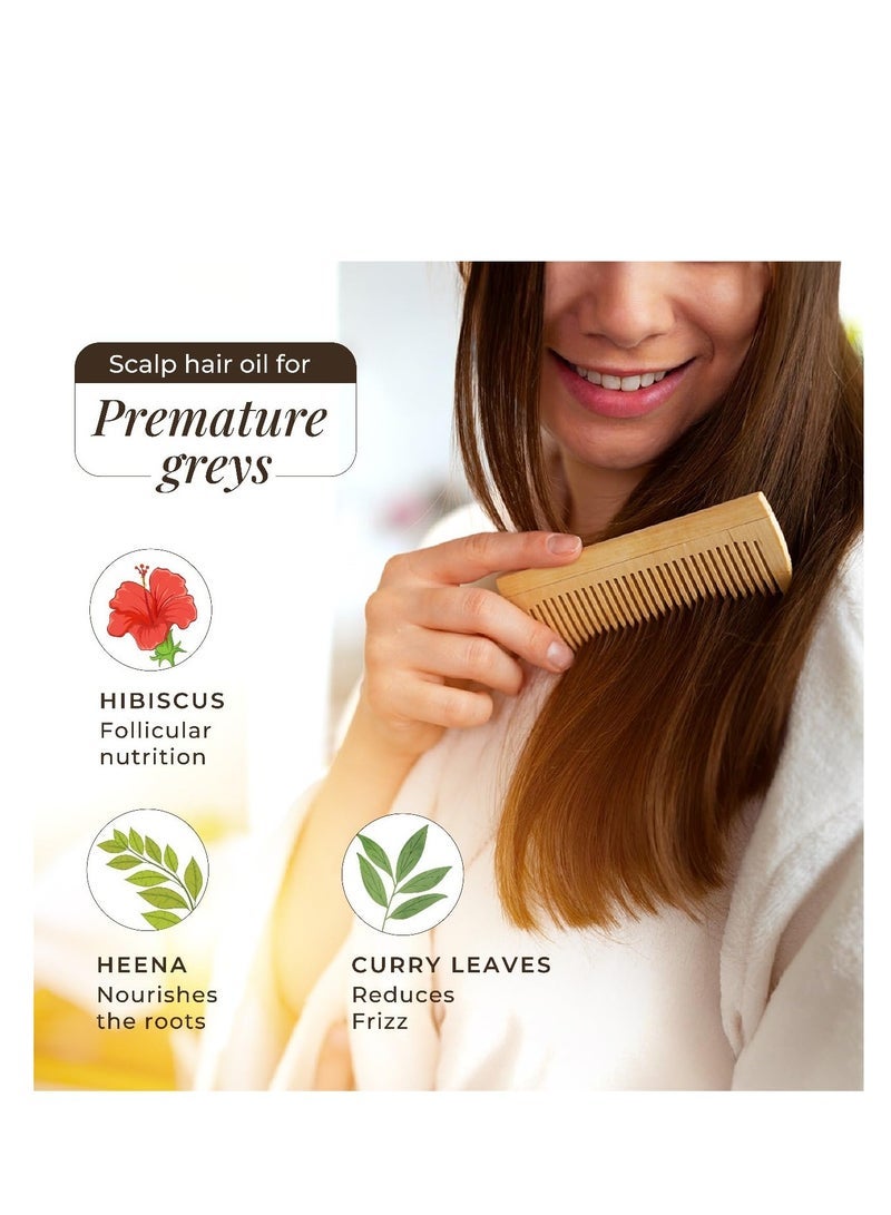 Veda Ayurvedic Cold Pressed Hair Oil | Ayurvedic Jadi Butis Infused Oil | 200ml - Image 3