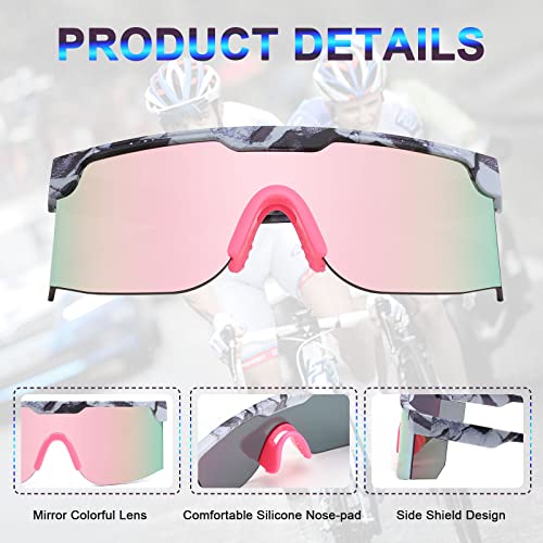 Karsaer 80s 90s Retro Semi Rimless Sunglasses Cycling Riding Glasses Sports Sunglasses for Men Women B5106 - Image 2