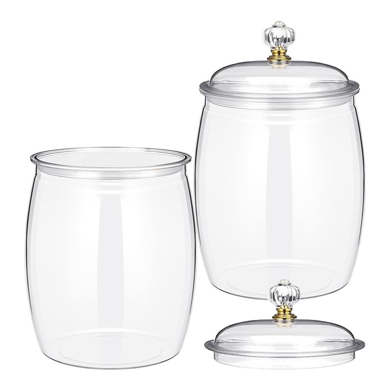 Lainrrew 2-Piece Clear Plastic Jars,78 oz Airtight Food Storage Canisters for Candy, Cookies, & Kitchen Organization,Apothecary Jar, Buffet Containers, Large Reusable Jars for Home Decoration - Image 1