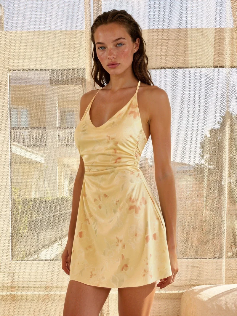 هيكاب Floral Halter Neck Mini Dress