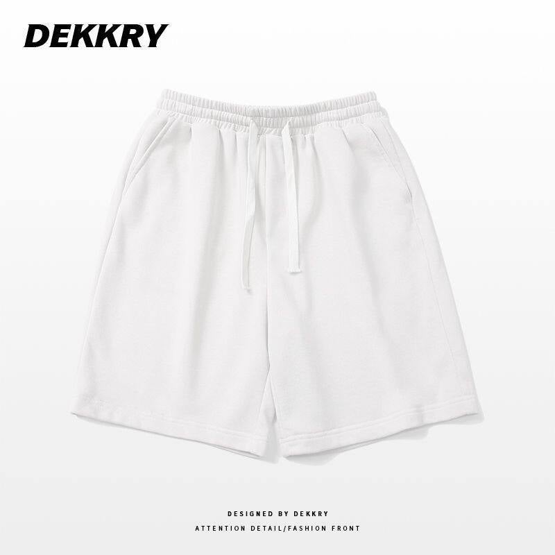 WASSUP sports personalized five-minute pants for men and women, summer street casual white trendy solid color shorts - Image 1